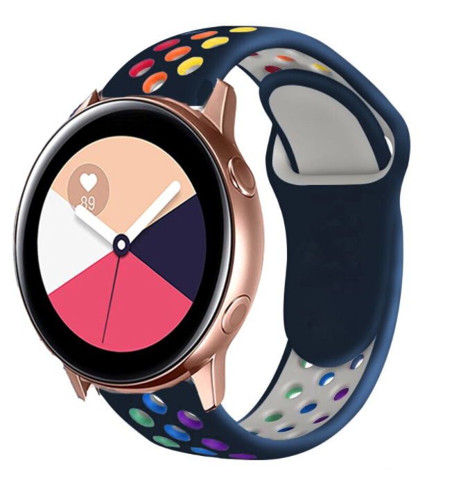 Samsung Galaxy Watch Active / Active 2 sport band (kleurrijk donkerblauw)