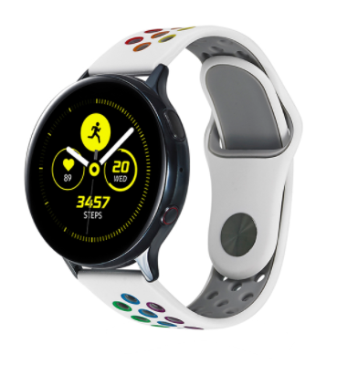 Samsung Galaxy Watch sport band 41mm / 42mm (wit kleurrijk)