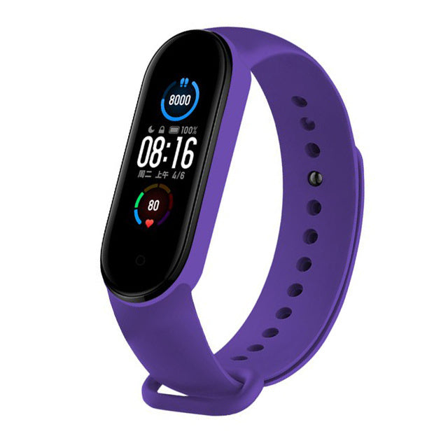 Xiaomi Mi Band 5 / 6 siliconen bandje (paars)