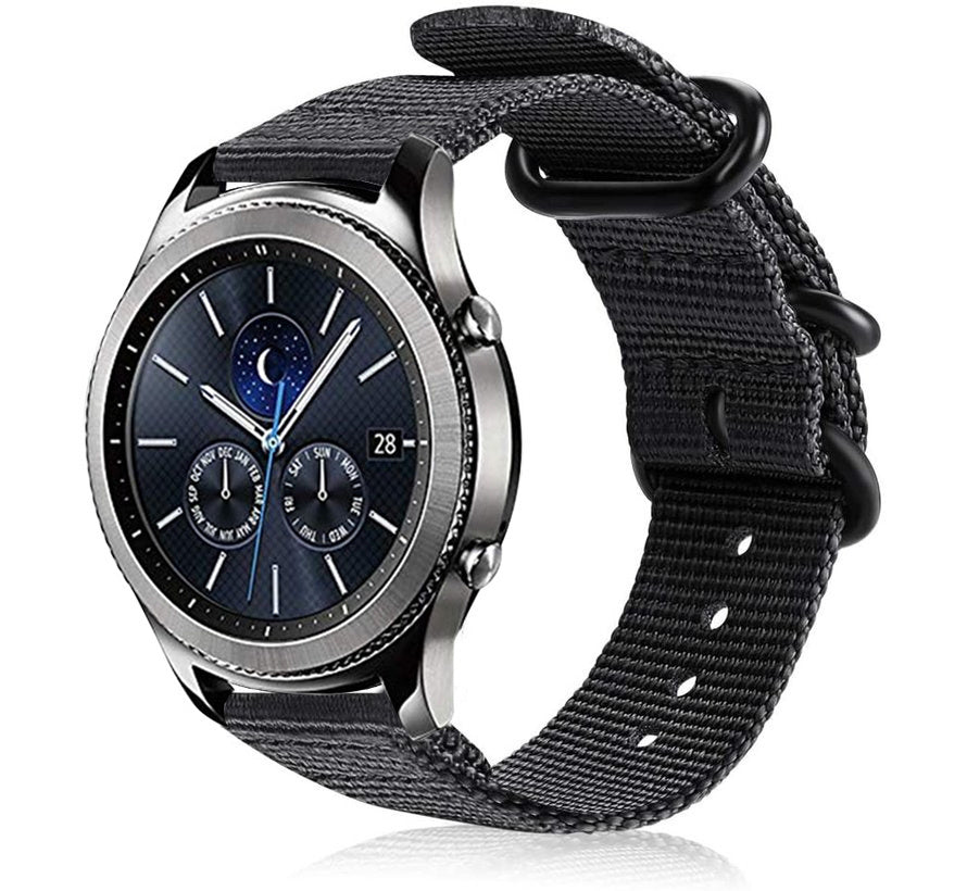 Samsung Gear S3 Frontier / Classic nylon gesp bandje (zwart)