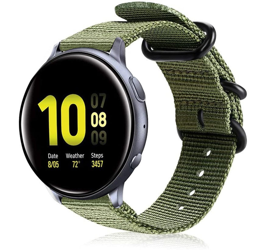Samsung Galaxy Watch Active / Active 2 nylon gesp band (groen)