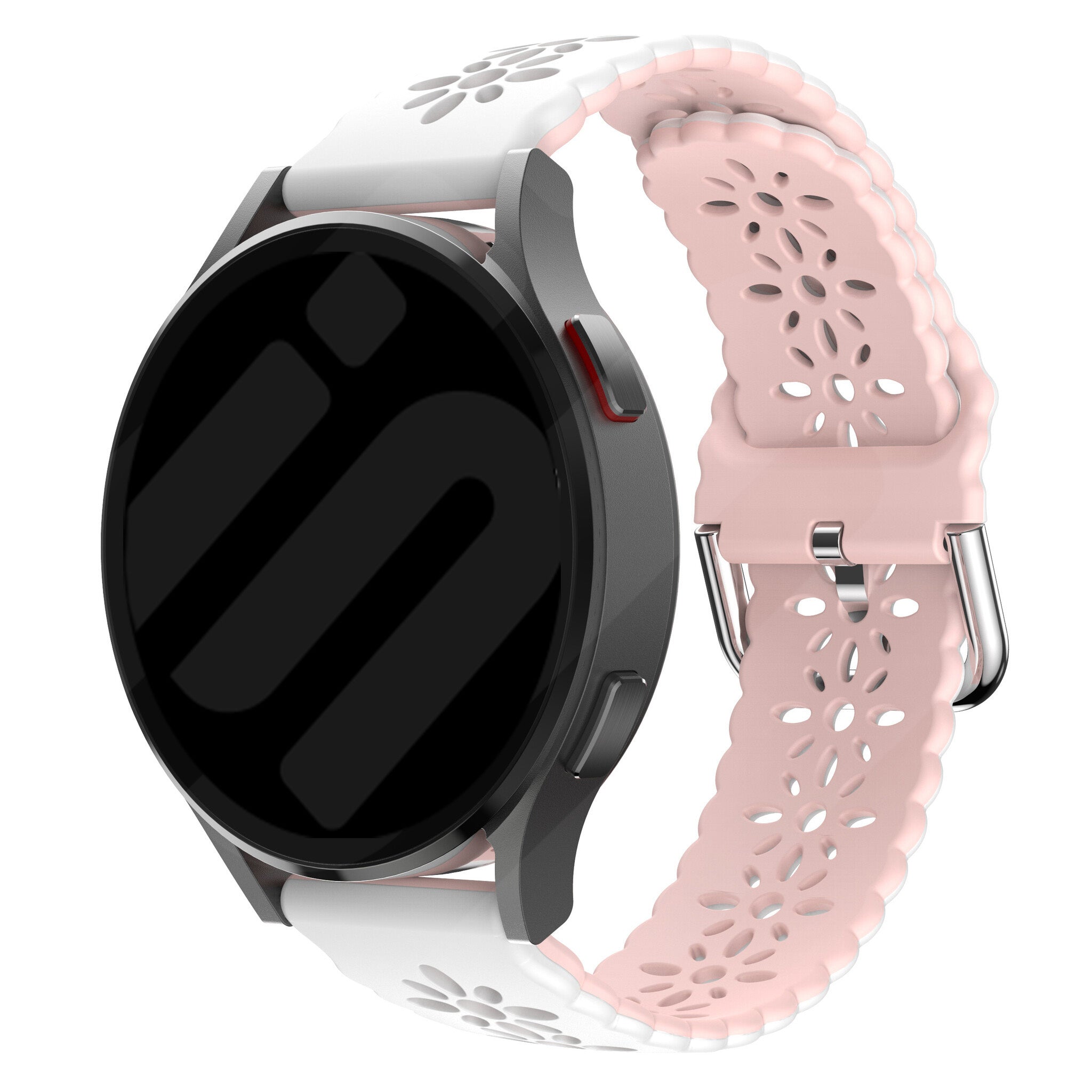 Amazfit GTS 4 siliconen bandje met patroon (lwit/roze)