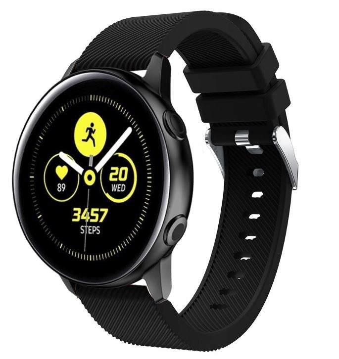 Samsung Galaxy Watch Active / Active2  siliconen bandje 40mm / 44mm - zwart