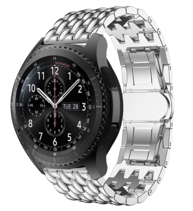 Samsung Galaxy Watch 46mm stalen draak bandje (zilver)