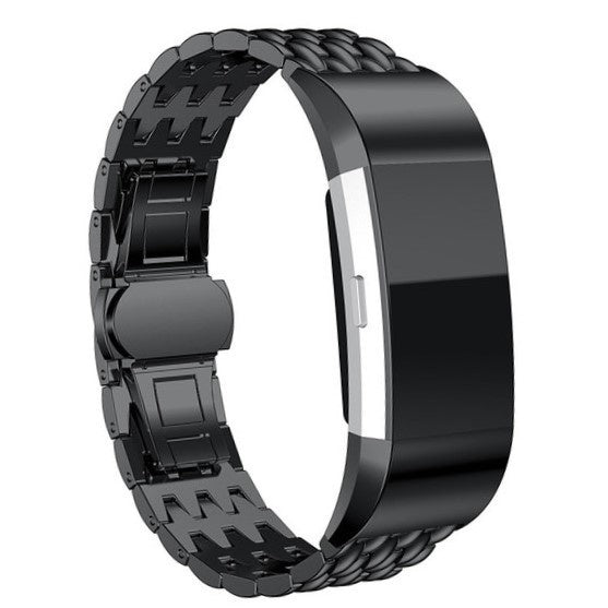 Fitbit Charge 4 stalen draak bandje (zwart)