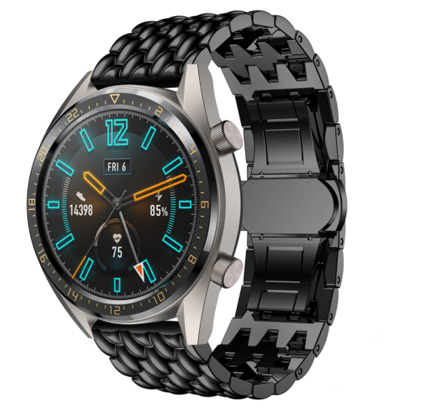Huawei Watch GT 2 stalen draak band (zwart)