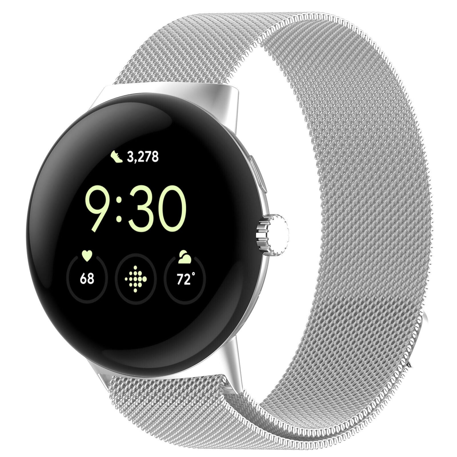 Google Pixel Watch 4 - 41mm Milanese band (zilver)