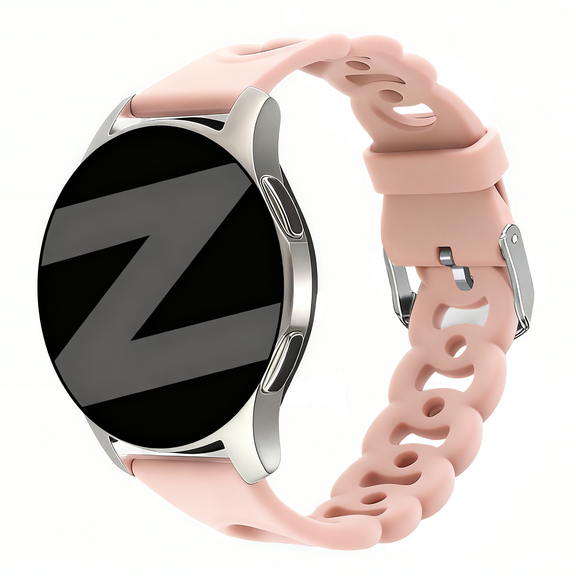 Bandz Xiaomi Amazfit Bip siliconen band 'Chains' (roze)