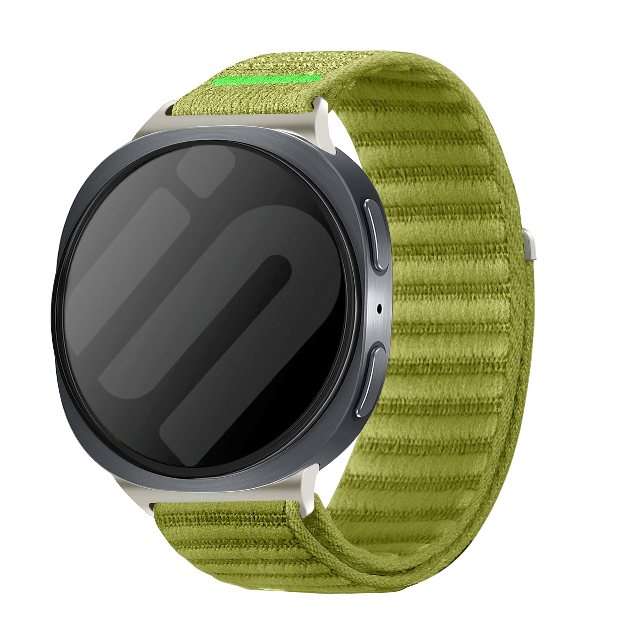 Samsung Galaxy Watch 8 Classic wave nylon bandje (veld groen)