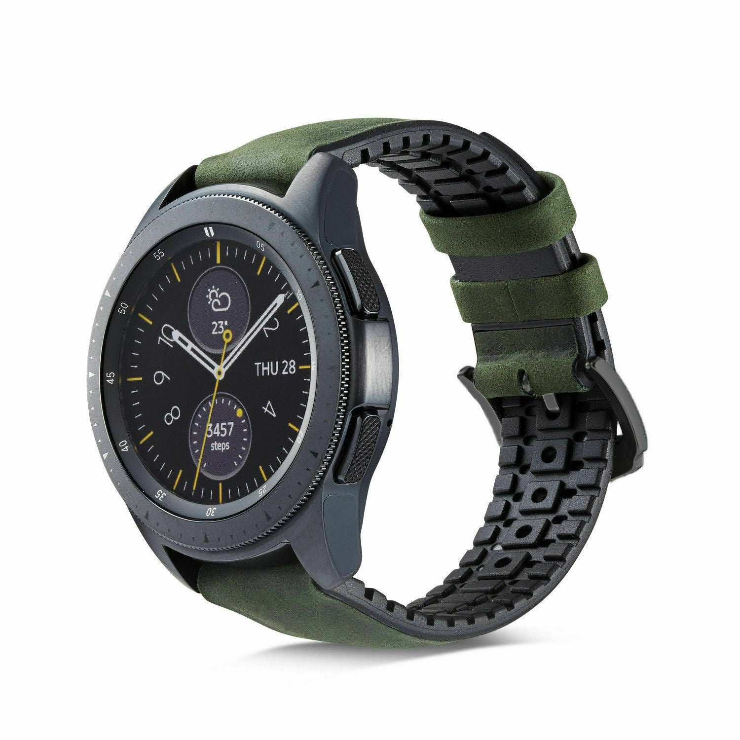 Samsung Galaxy Watch Active siliconen / leren bandje (groen)