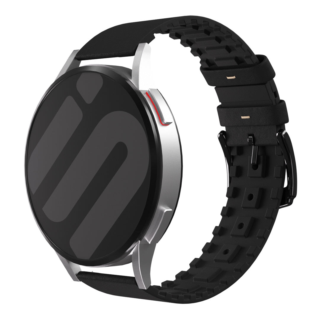 Amazfit Bip 3 (Pro) siliconen/leren bandje (zwart)