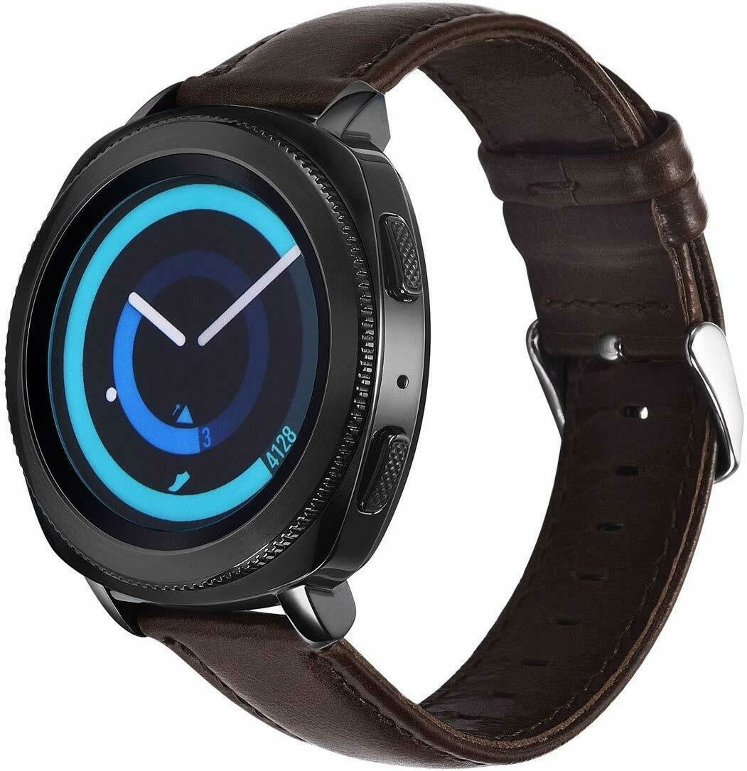 Samsung Gear Sport leren bandje (donkerbruin)