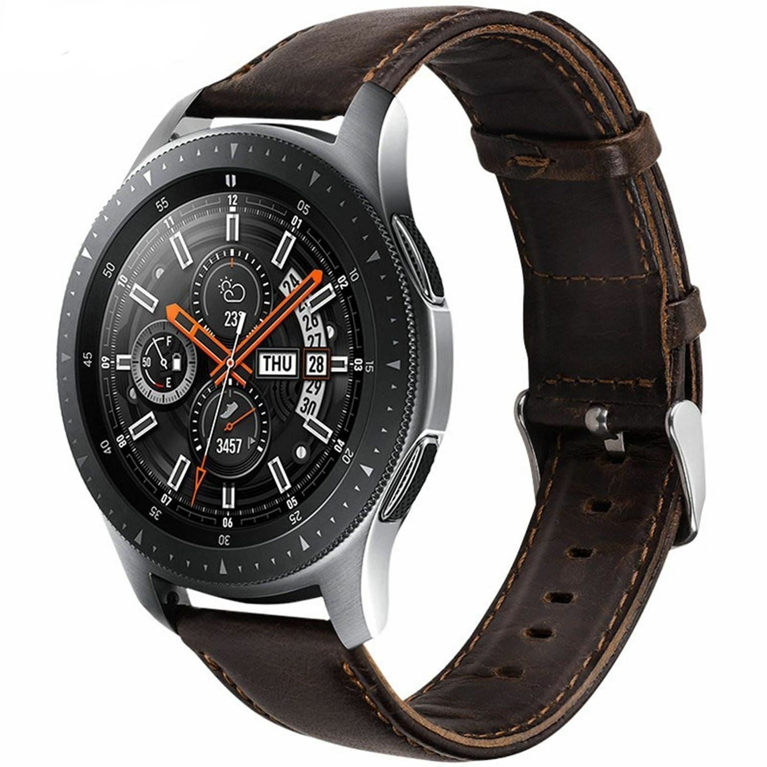 Samsung Galaxy Watch 46mm leren band (donkerbruin)