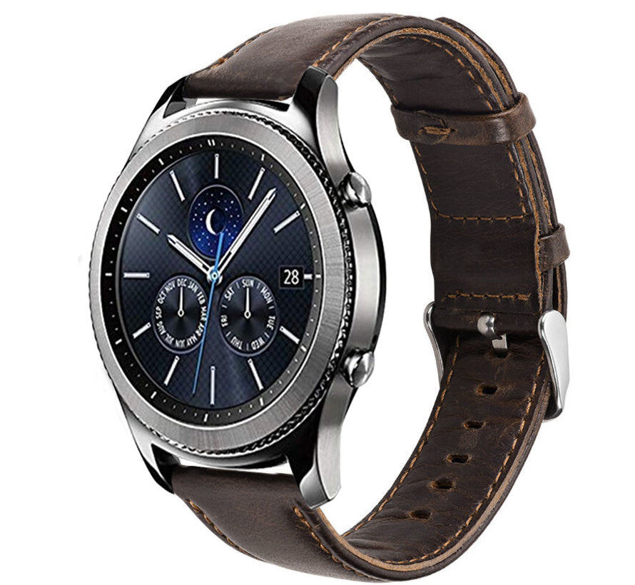 Samsung Gear S3 leren bandje (donkerbruin)