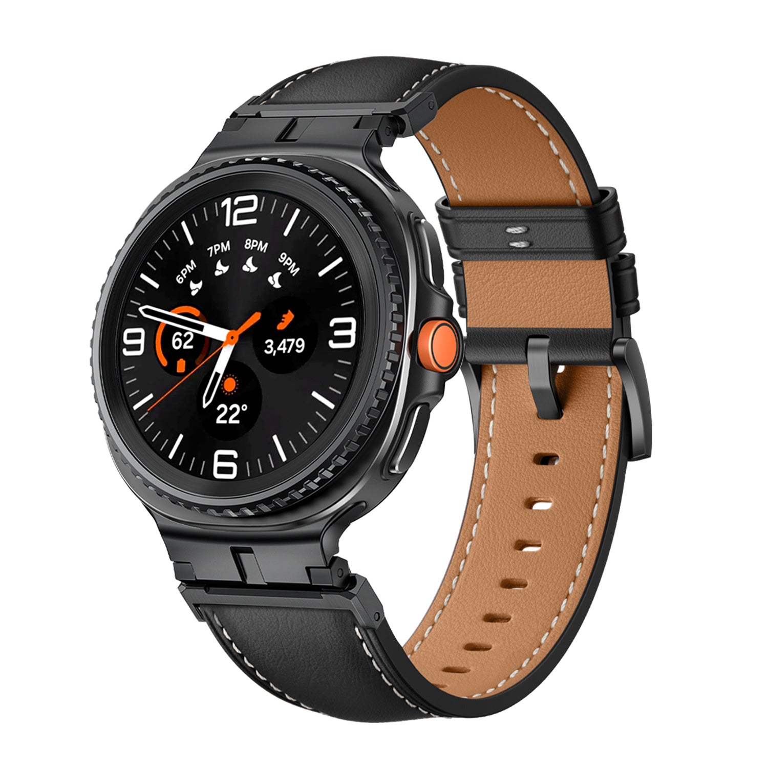 Samsung Galaxy Watch 8 Classic luxe leren bandje (zwart)