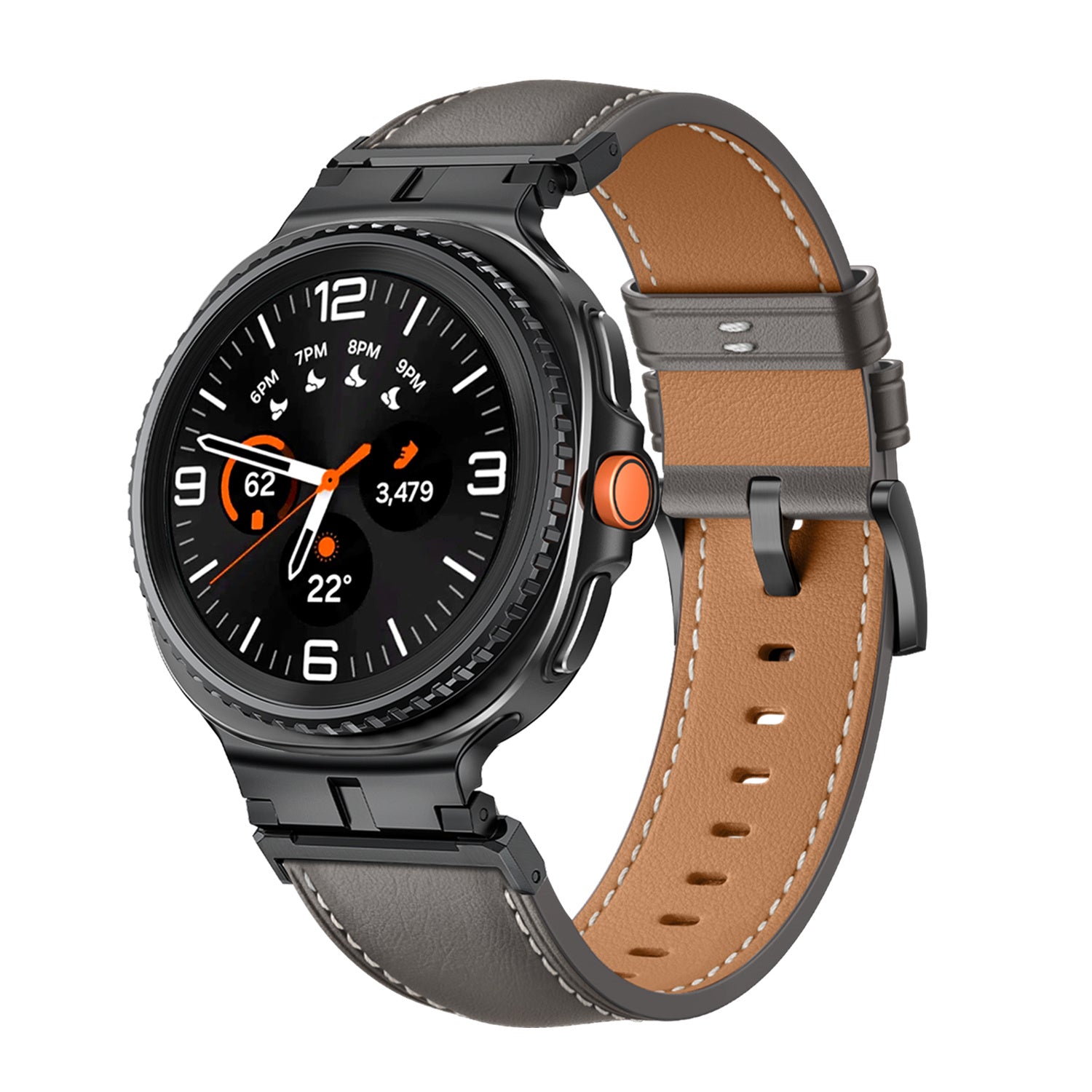 Samsung Galaxy Watch 8 Classic luxe leren bandje (grijs)