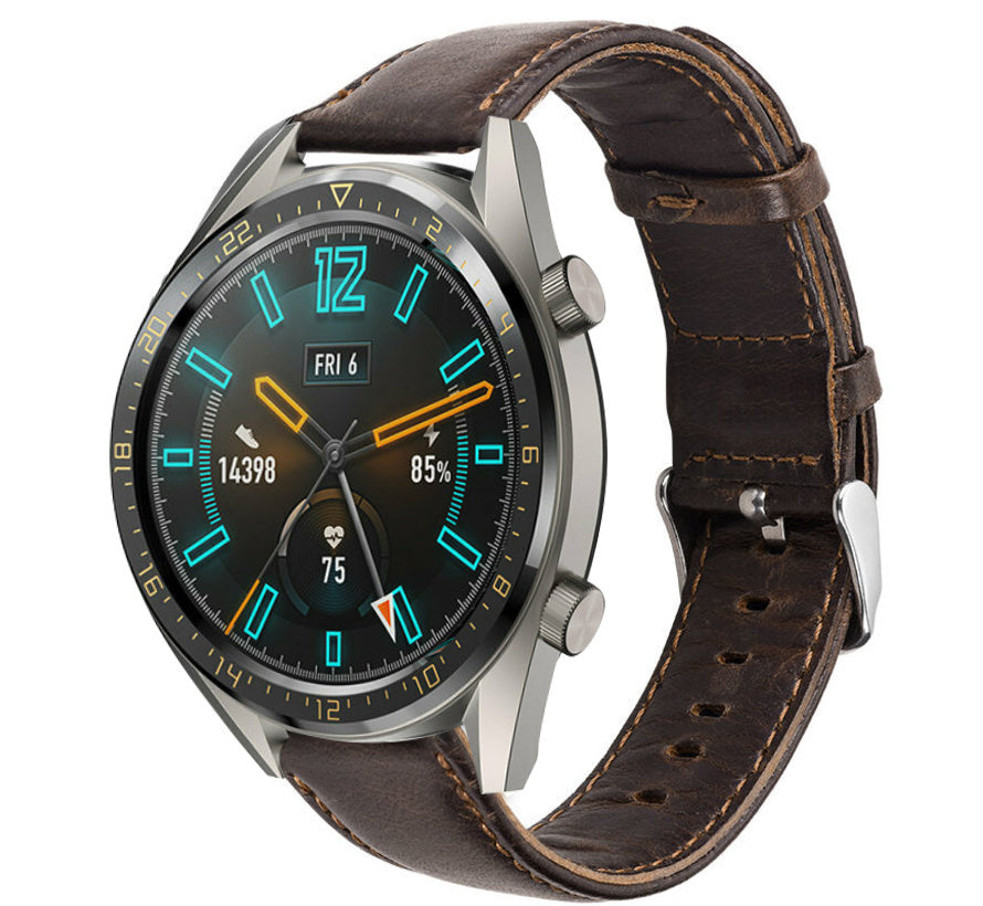 Huawei Watch GT 2 leren bandje (donkerbruin)