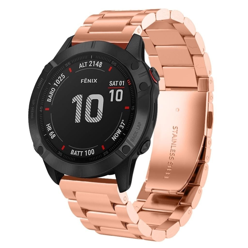 Garmin Fenix 5x / 6x stalen band (rosé goud)
