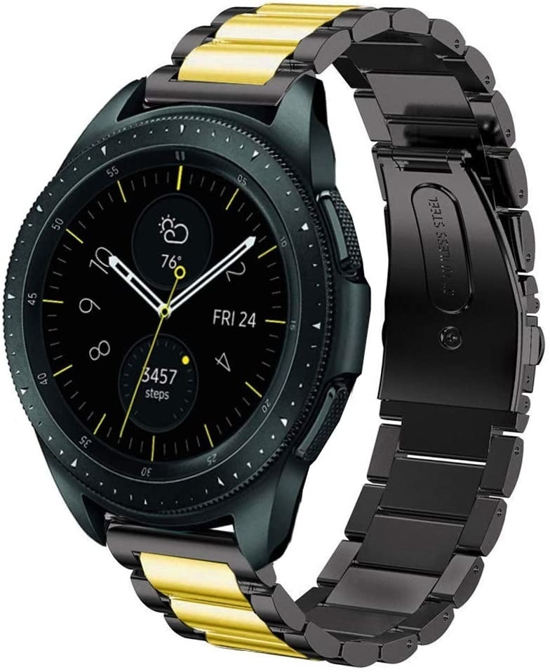 Samsung Galaxy Watch 42mm stalen bandje (zwart/goud)