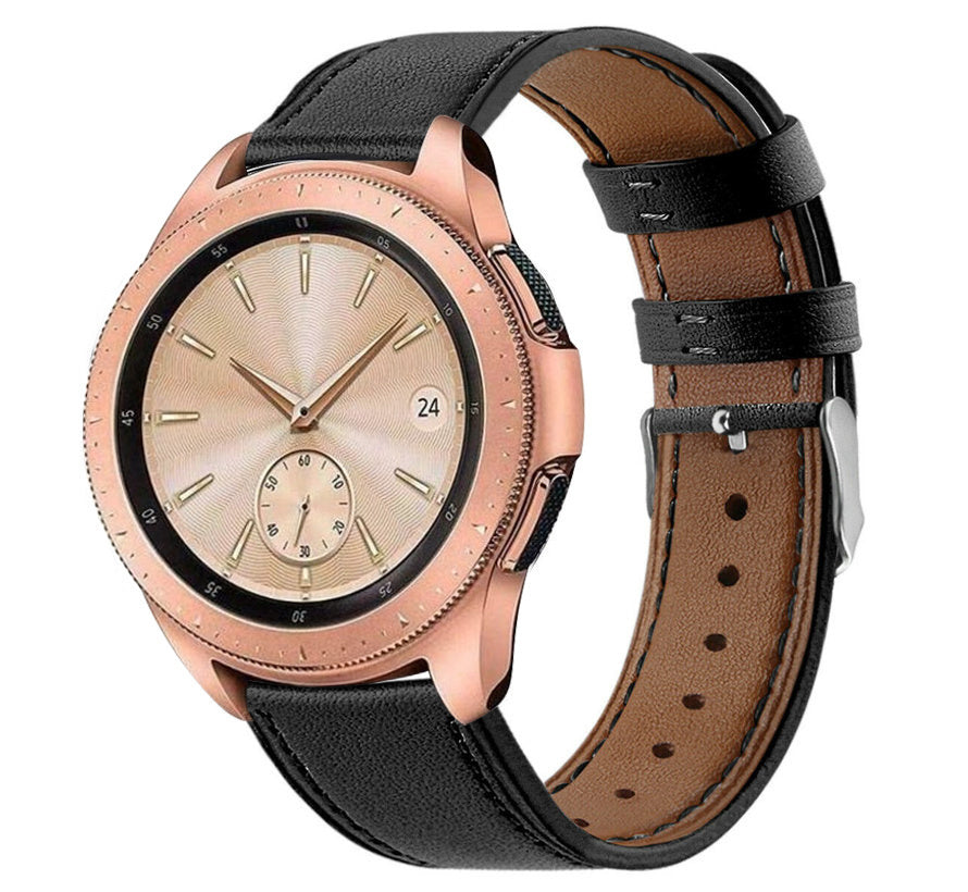 Samsung Galaxy Watch 42mm bandje leer (strak zwart)