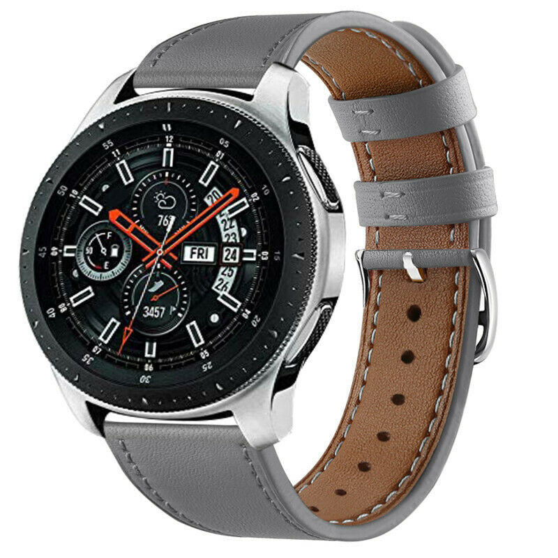 Samsung Galaxy Watch 46mm bandje leer (grijs)