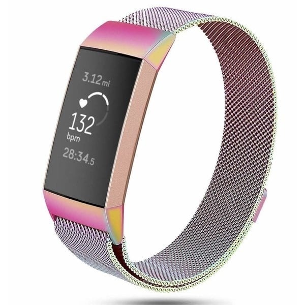 Fitbit Charge 4 Milanese band (regenboog)