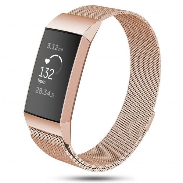 Fitbit Charge 3 Milanese band (rosé goud)