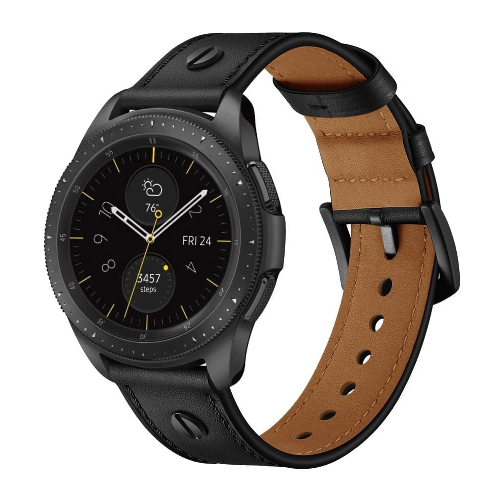 Samsung Galaxy Watch 3 41mm geschroefde leren bandje (zwart)