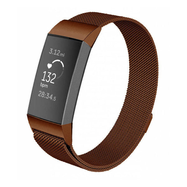 Fitbit Charge 4 Milanese band (bruin)