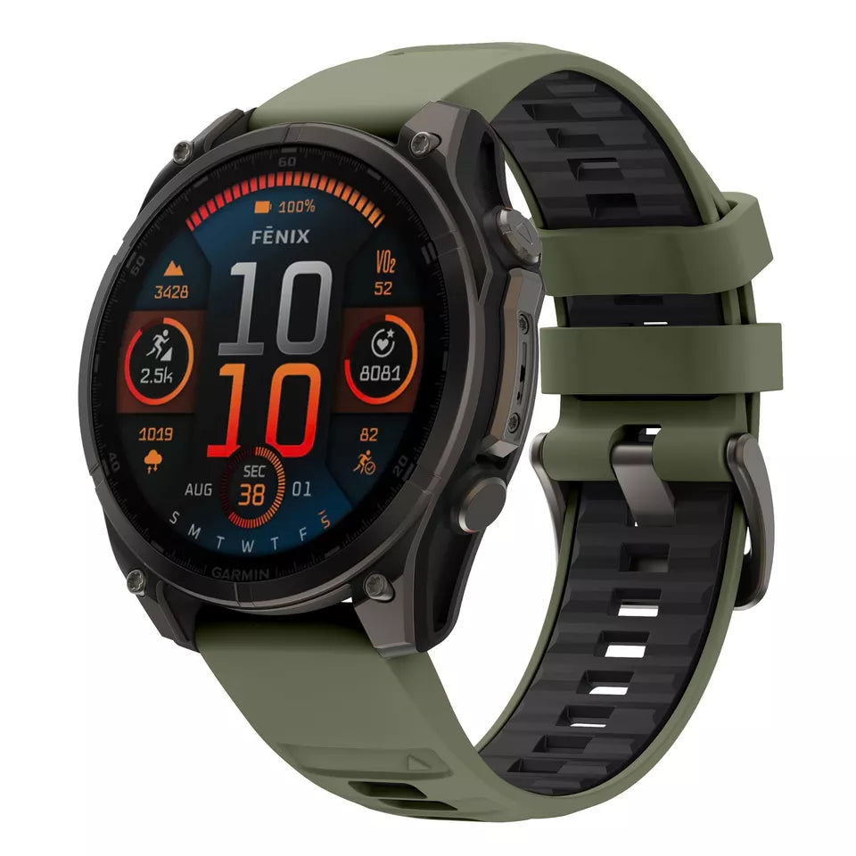 Garmin Descent MK3i - 51mm sport gesp band (olijfgroen/zwart)