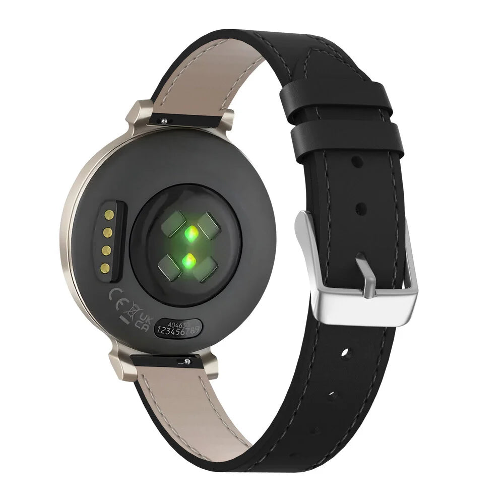 Leren horlogeband 14mm - universeel - zwart