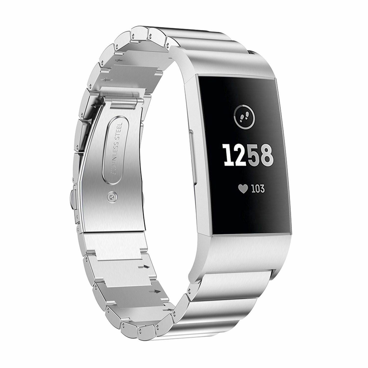 Fitbit Charge 4 luxe metalen bandje (zilver)