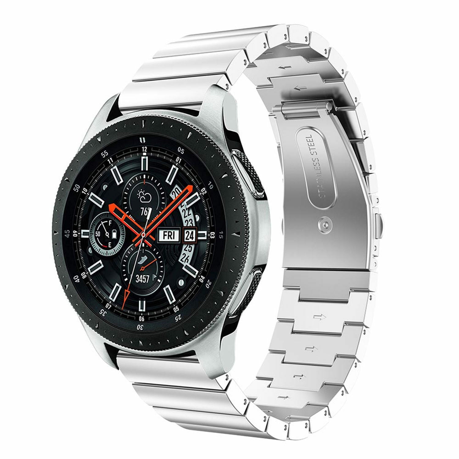Samsung Galaxy Watch 46mm luxe metalen bandje (zilver)