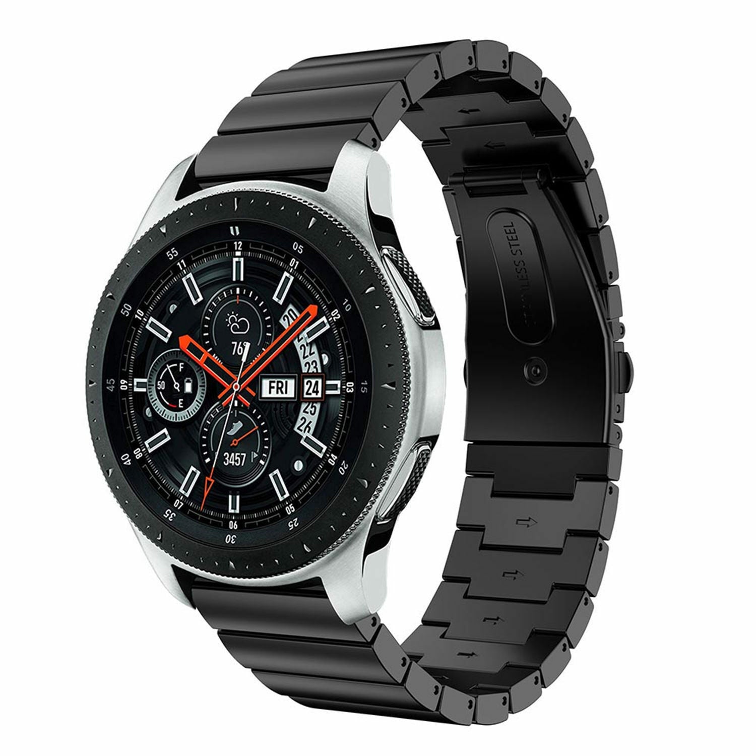 Samsung Galaxy Watch 46mm luxe metalen bandje (zwart)