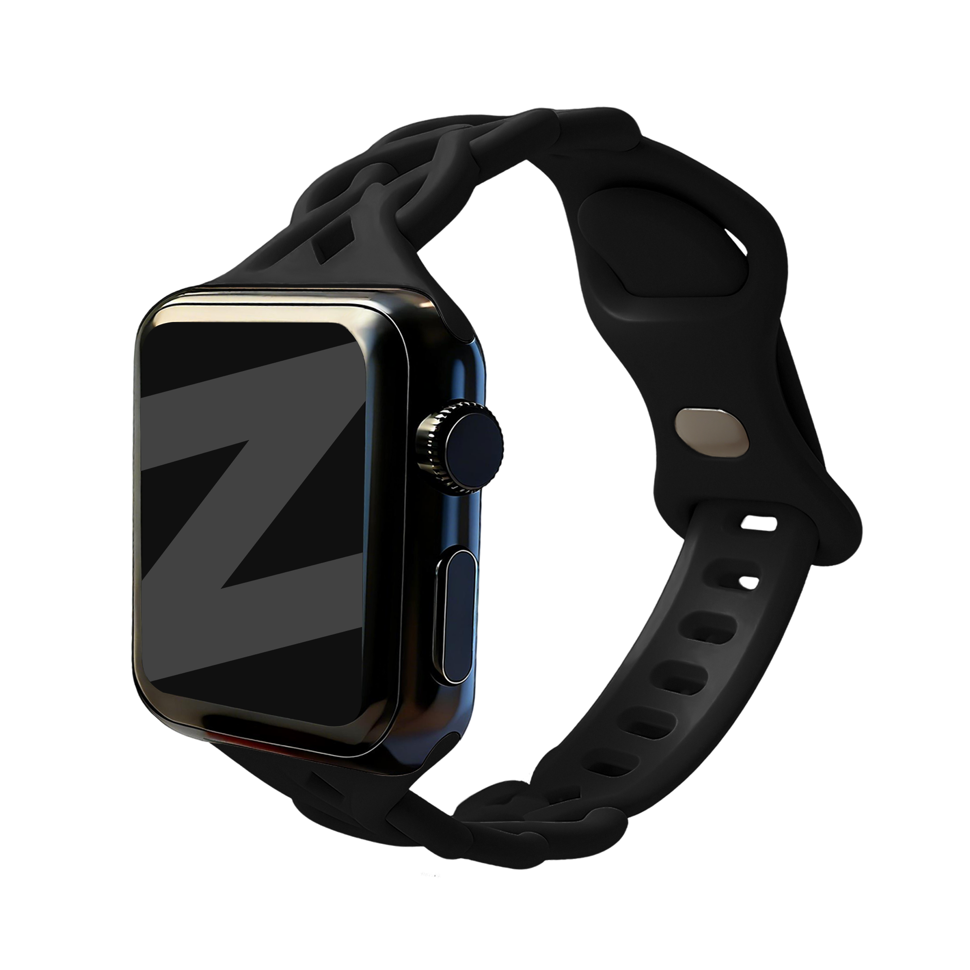 Bandz Apple Watch siliconen band 'Braided' (zwart)