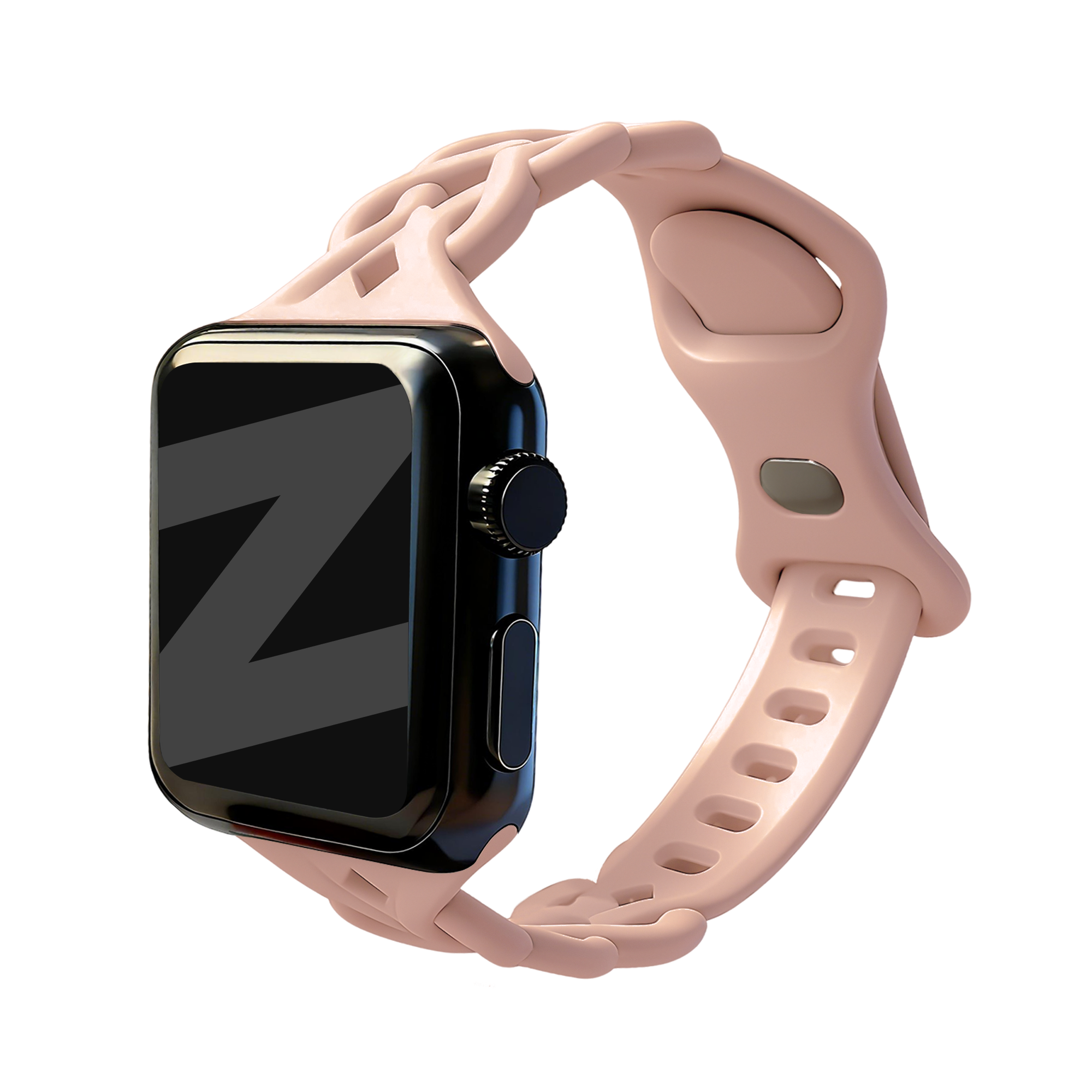 Bandz Apple Watch siliconen band 'Braided' (pink sand)