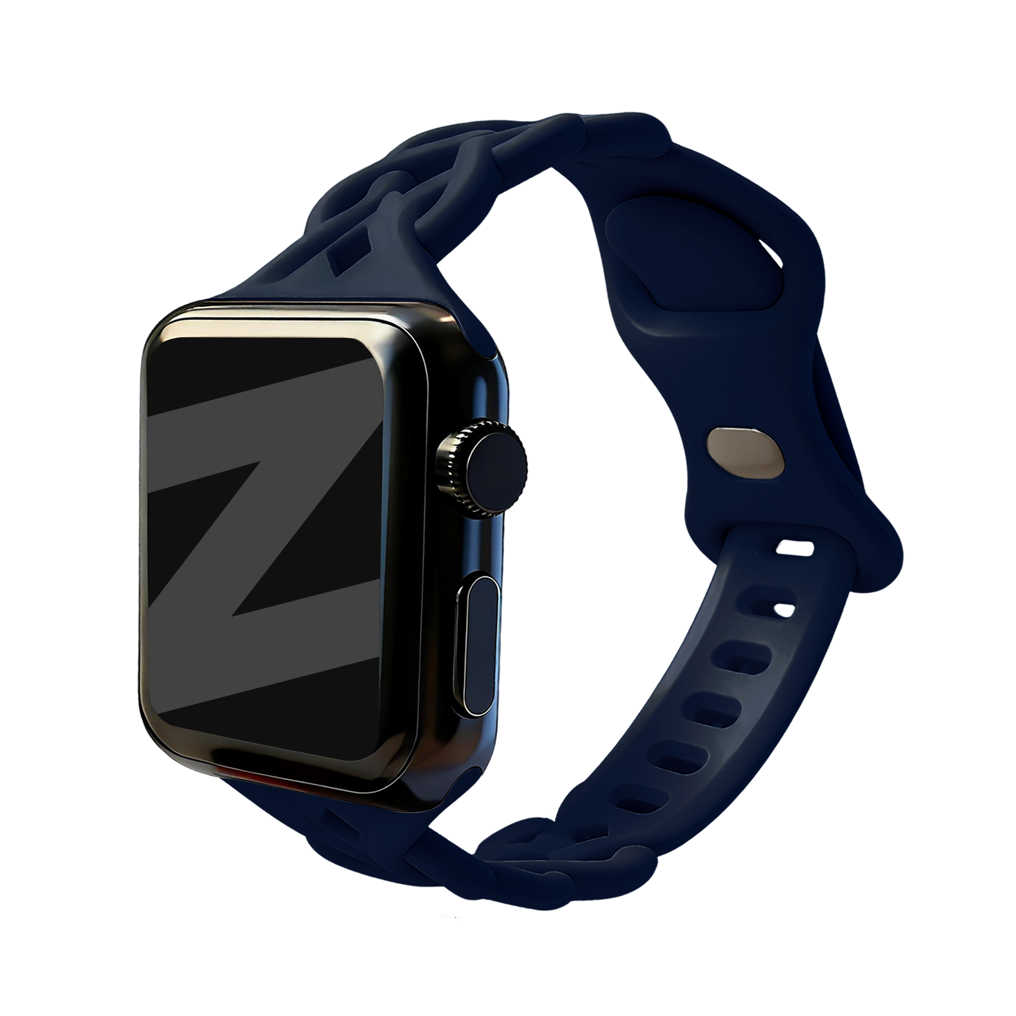Bandz Apple Watch siliconen band 'Braided' (donkerblauw)