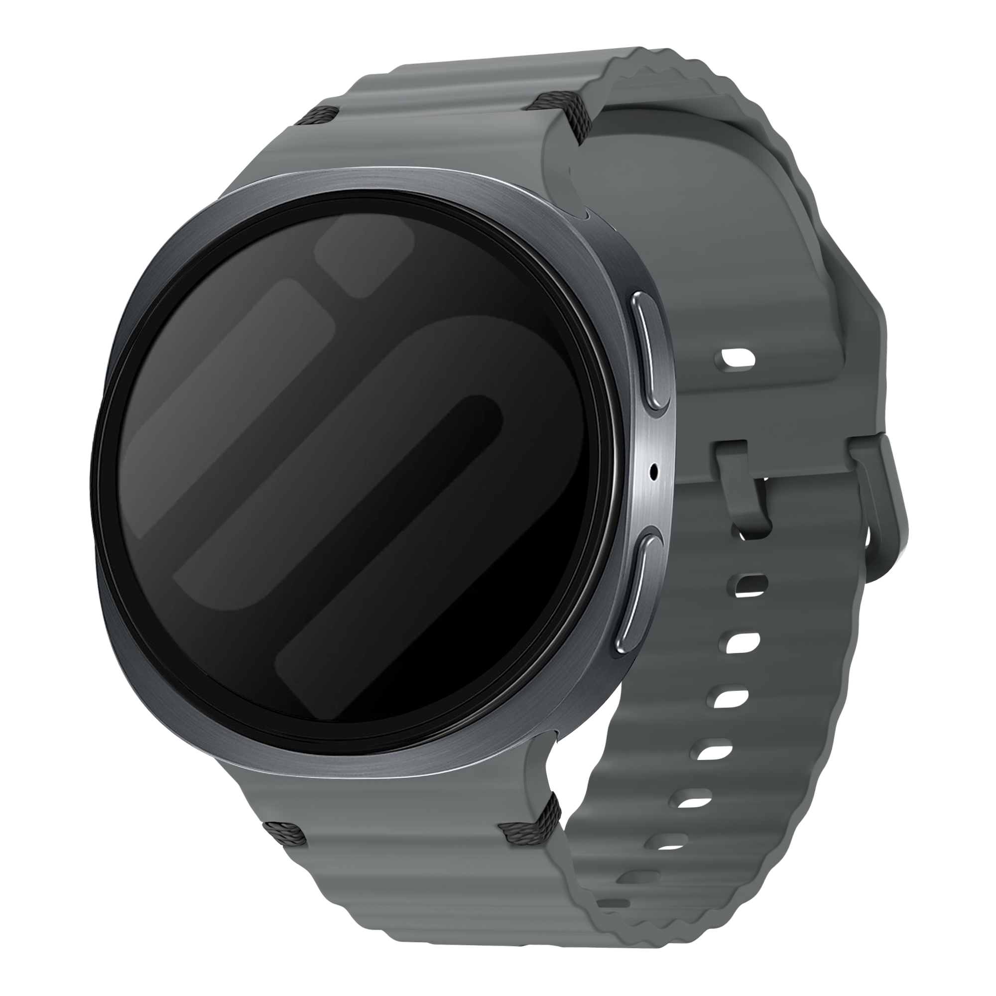 Samsung Galaxy Watch 8 Classic wave siliconen bandje (donkergrijs)