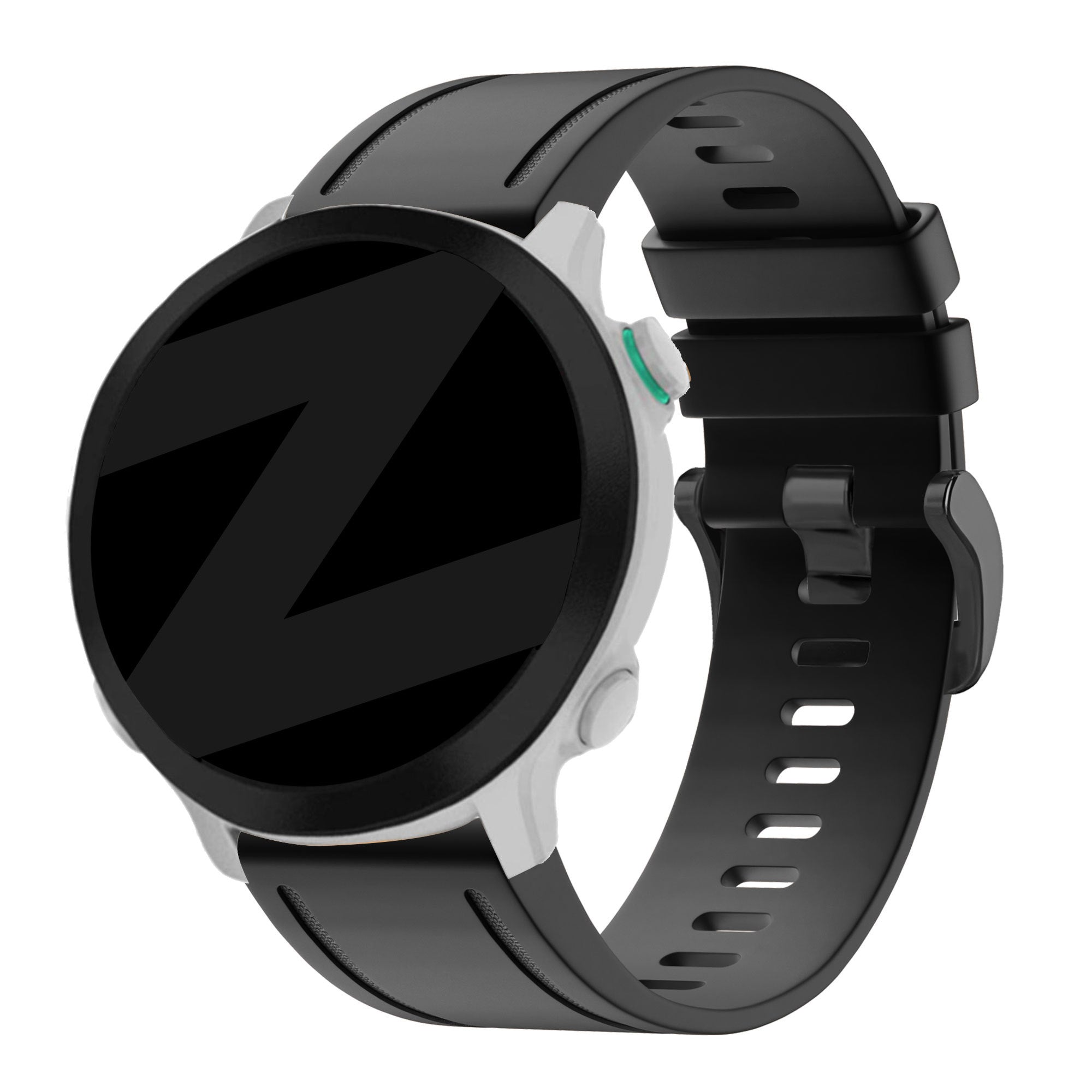Bandz Garmin Approach S70 - 42mm siliconen band met gesp (zwart)