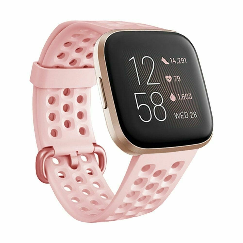 Fitbit Versa siliconen bandje met gaatjes (roze)