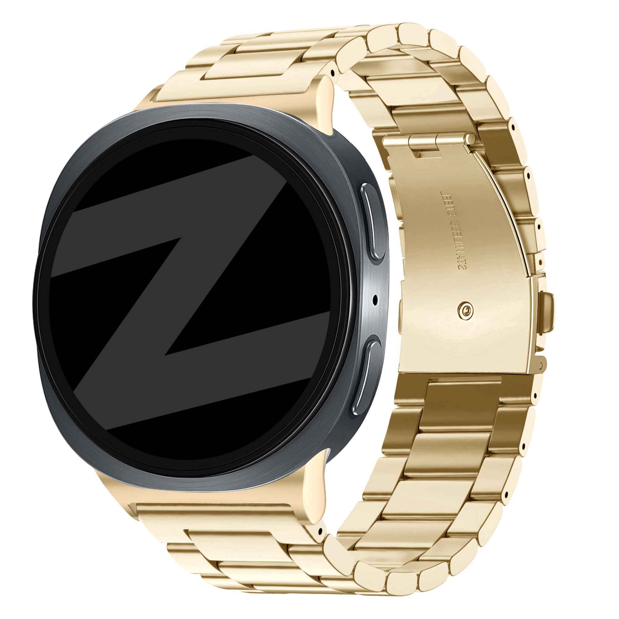 Bandz Samsung Galaxy Watch 8 - 44mm stalen band 'Classic' (retro goud)