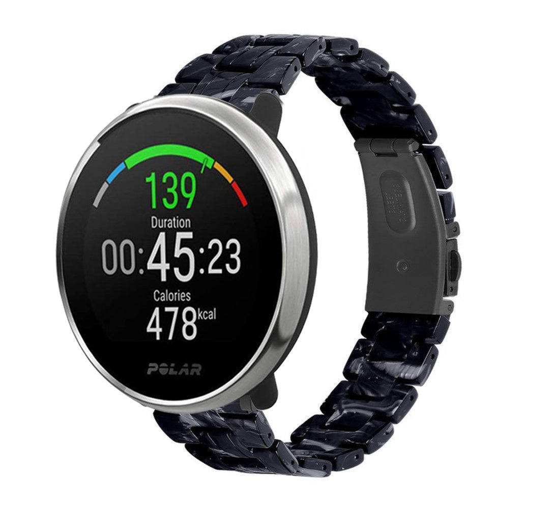 Polar Unite resin bandje (zwart/wit)