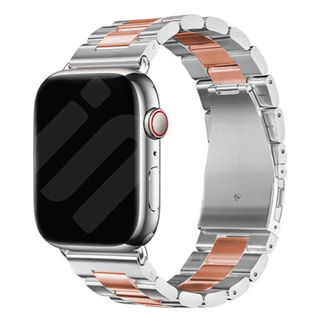 Apple Watch stalen bandje (zilver/rosé goud)