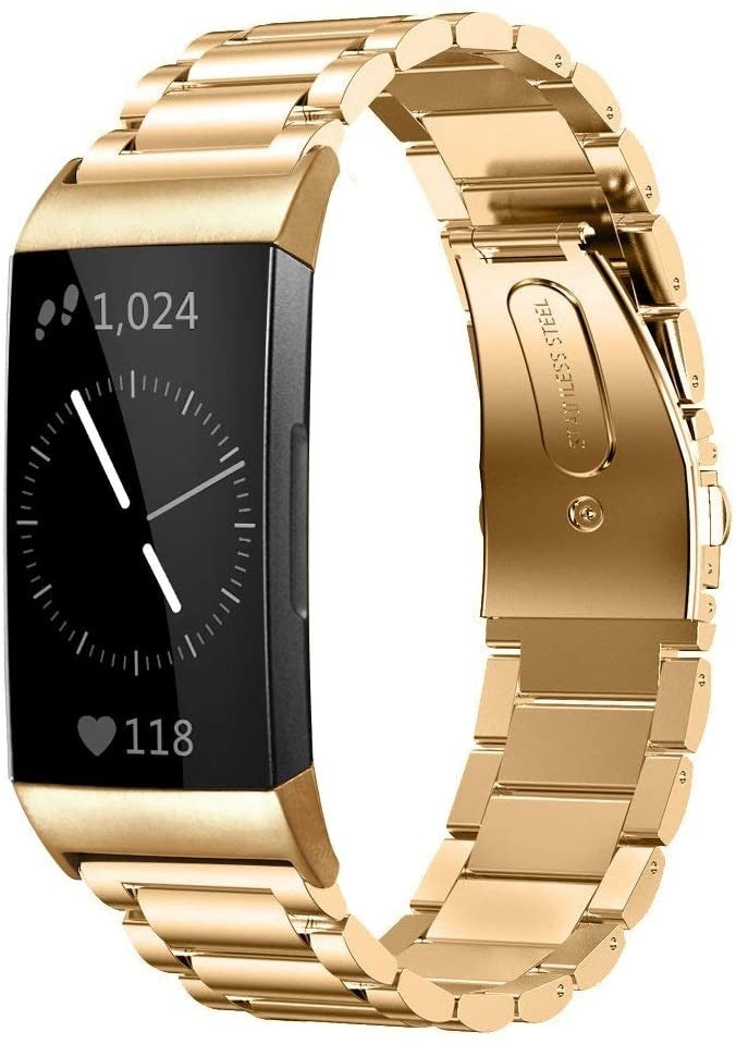 Fitbit Charge 4 stalen bandje (goud)