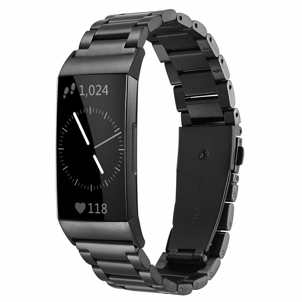 Fitbit Charge 3 stalen bandje (zwart)