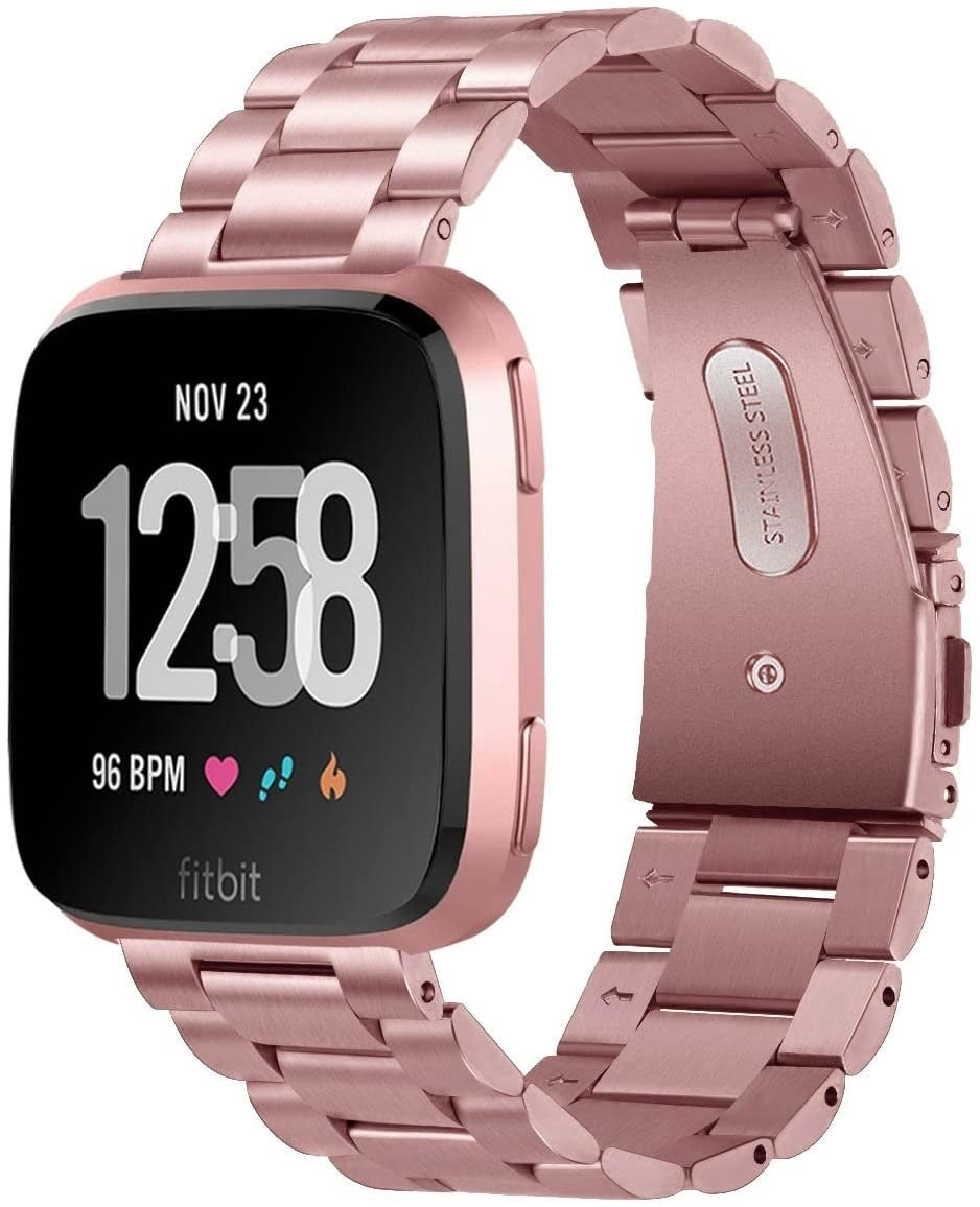 Fitbit Versa / Versa 2 stalen bandje (roze)