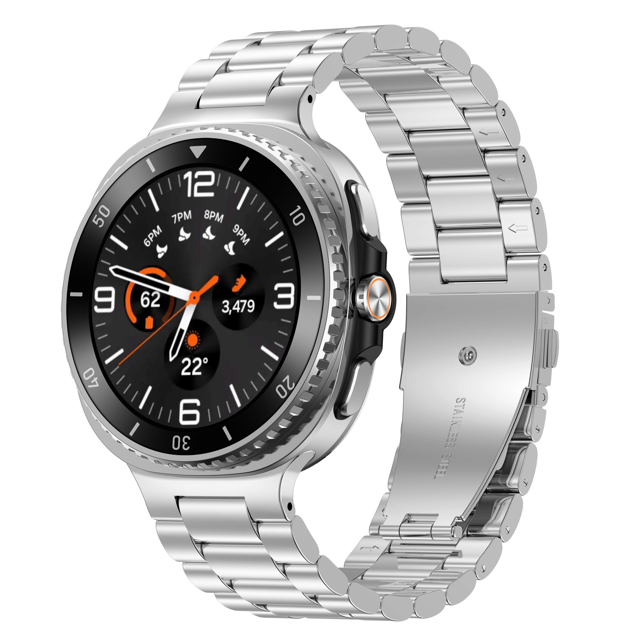 Samsung Galaxy Watch 8 - 44mm stalen bandje (zilver)