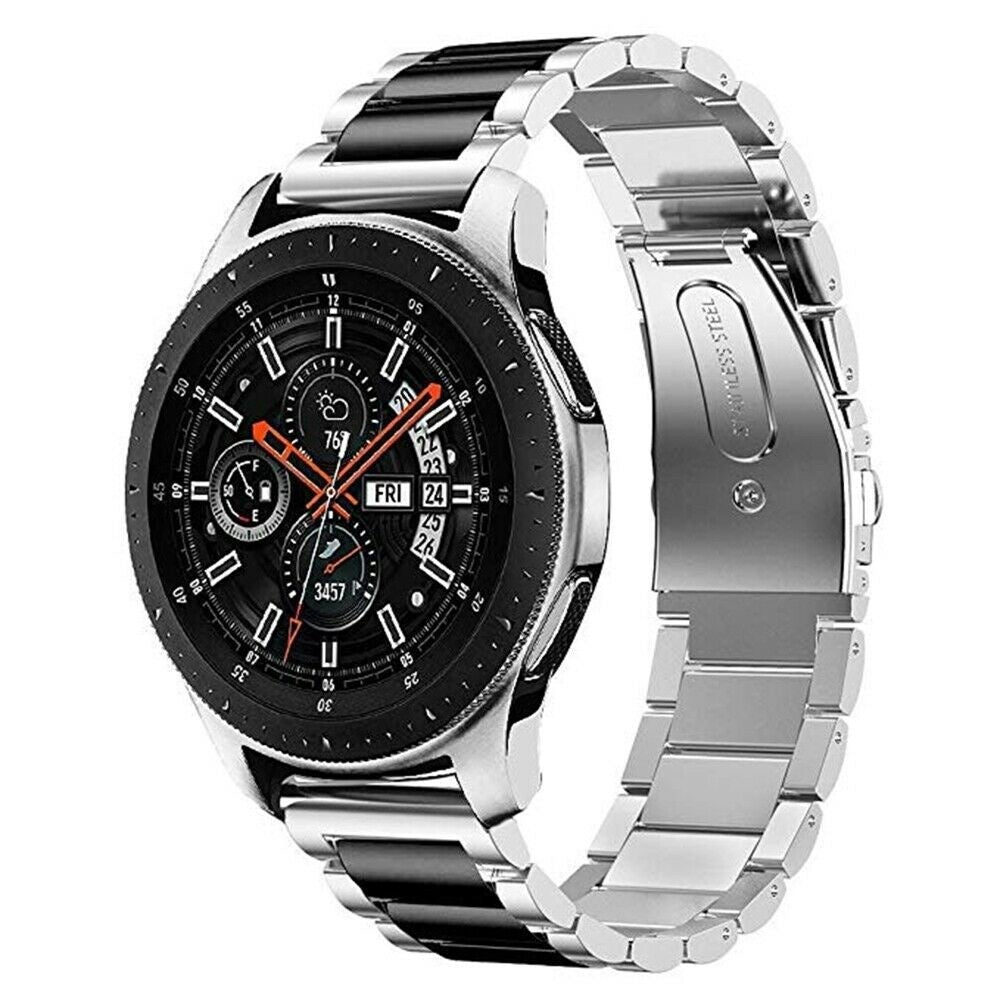 Samsung Galaxy Watch 46mm stalen band (zilver/zwart)