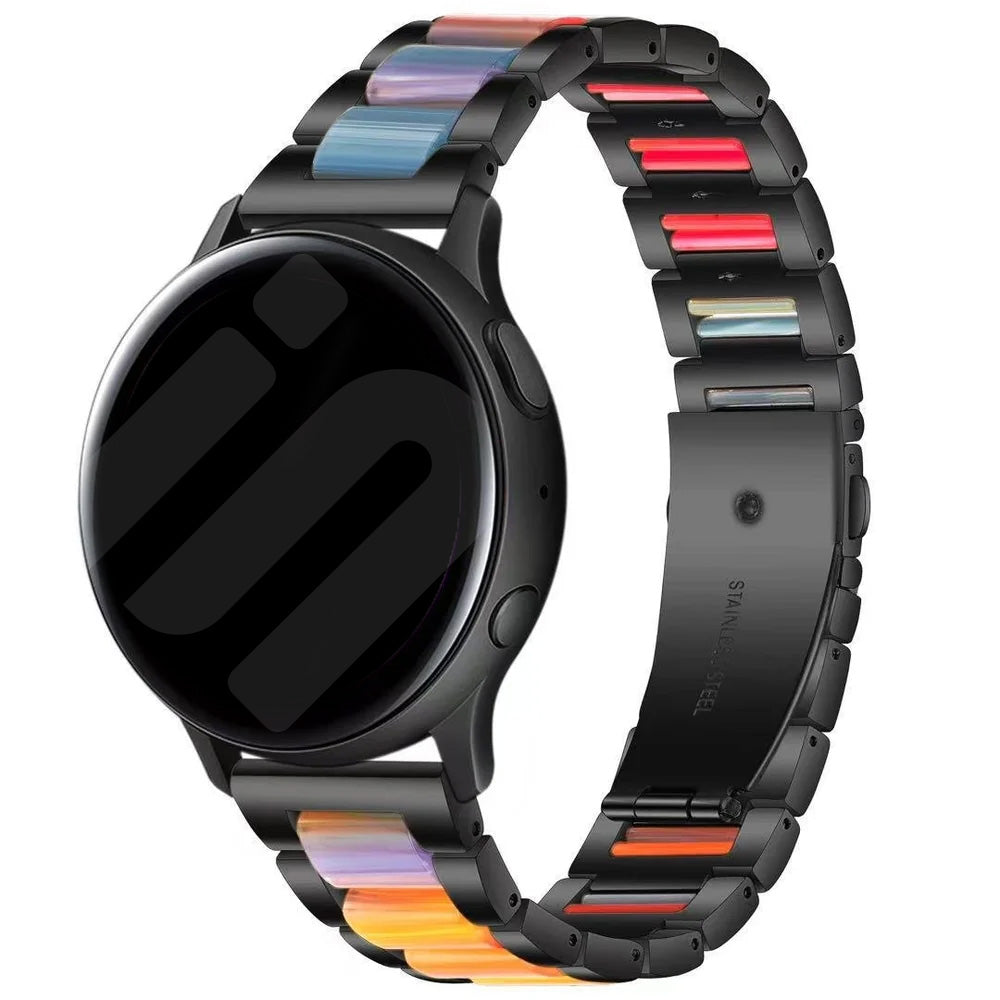 Amazfit Bip U (Pro) stalen resin bandje (zwart/kleurrijk)