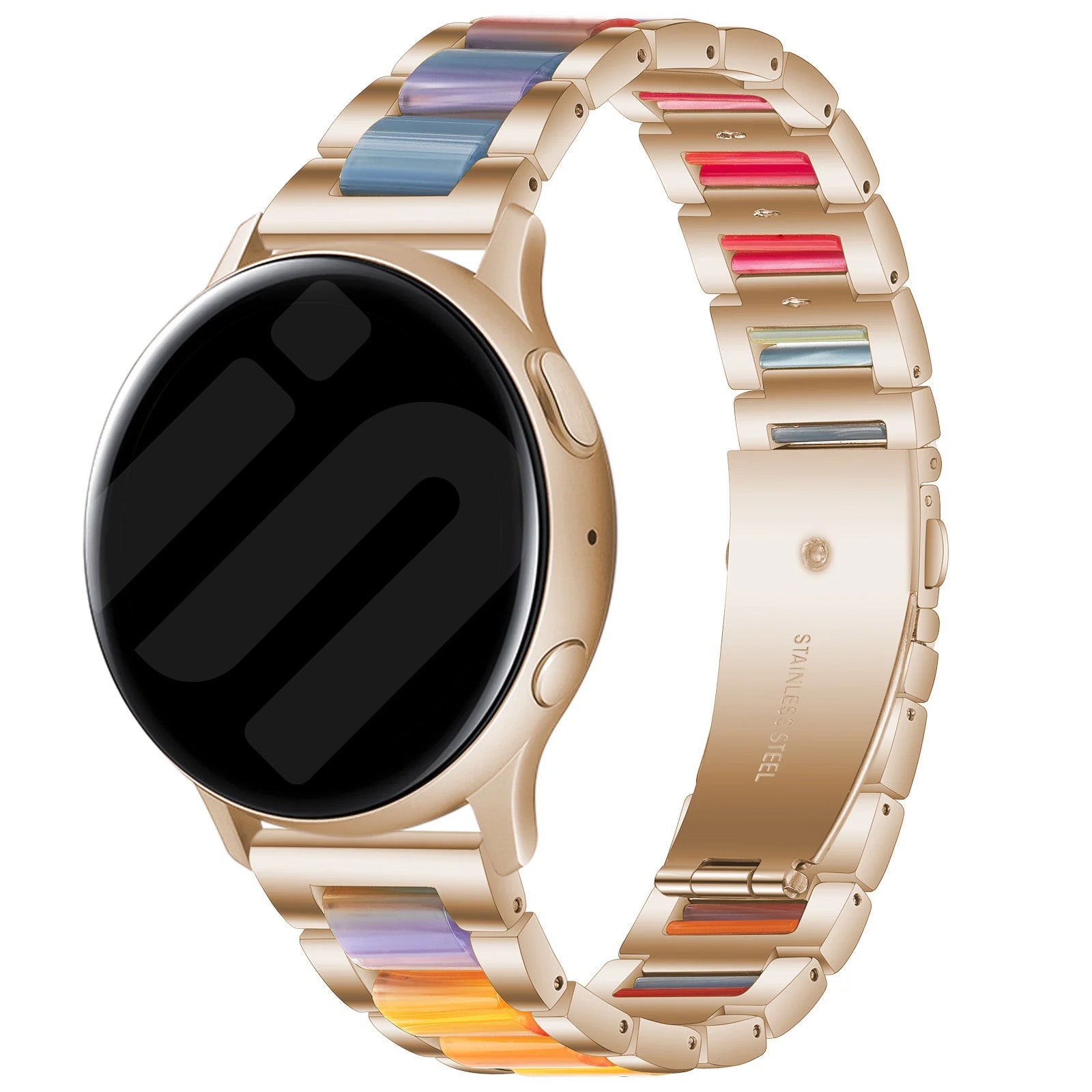 Withings ScanWatch Nova stalen resin bandje (roségoud/kleurrijk)